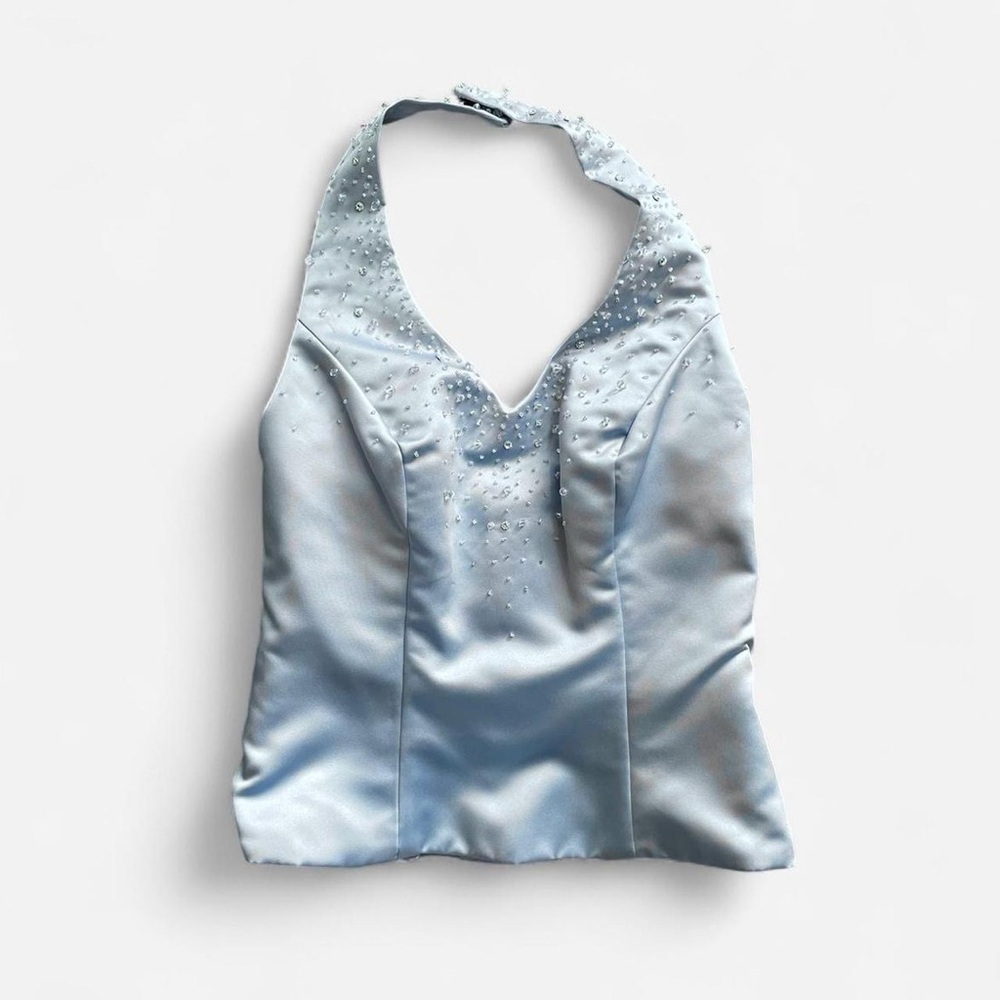 Alfred Angelo Beaded Satin Halter Top